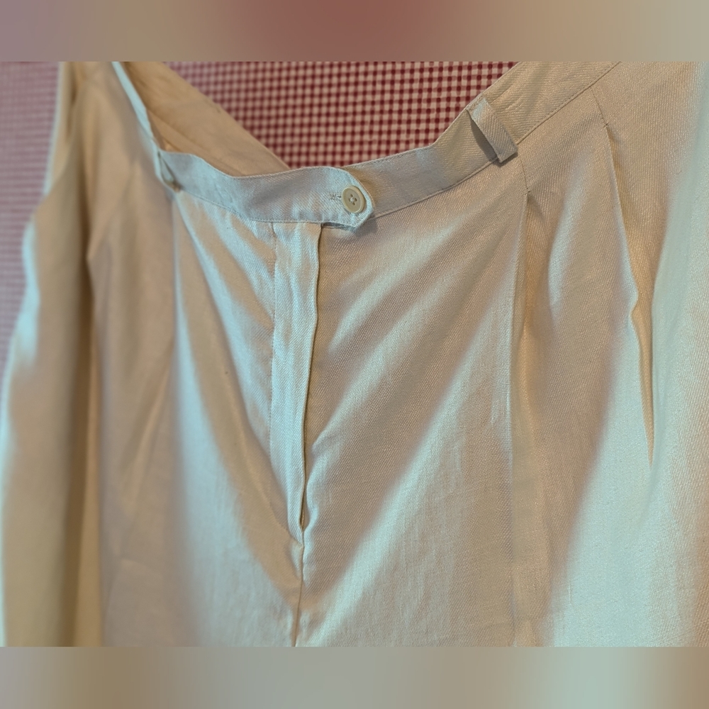 Lauren by Ralph Lauren linen lined cream pleater pants trousers slacks 2… - Picture 2 of 9
